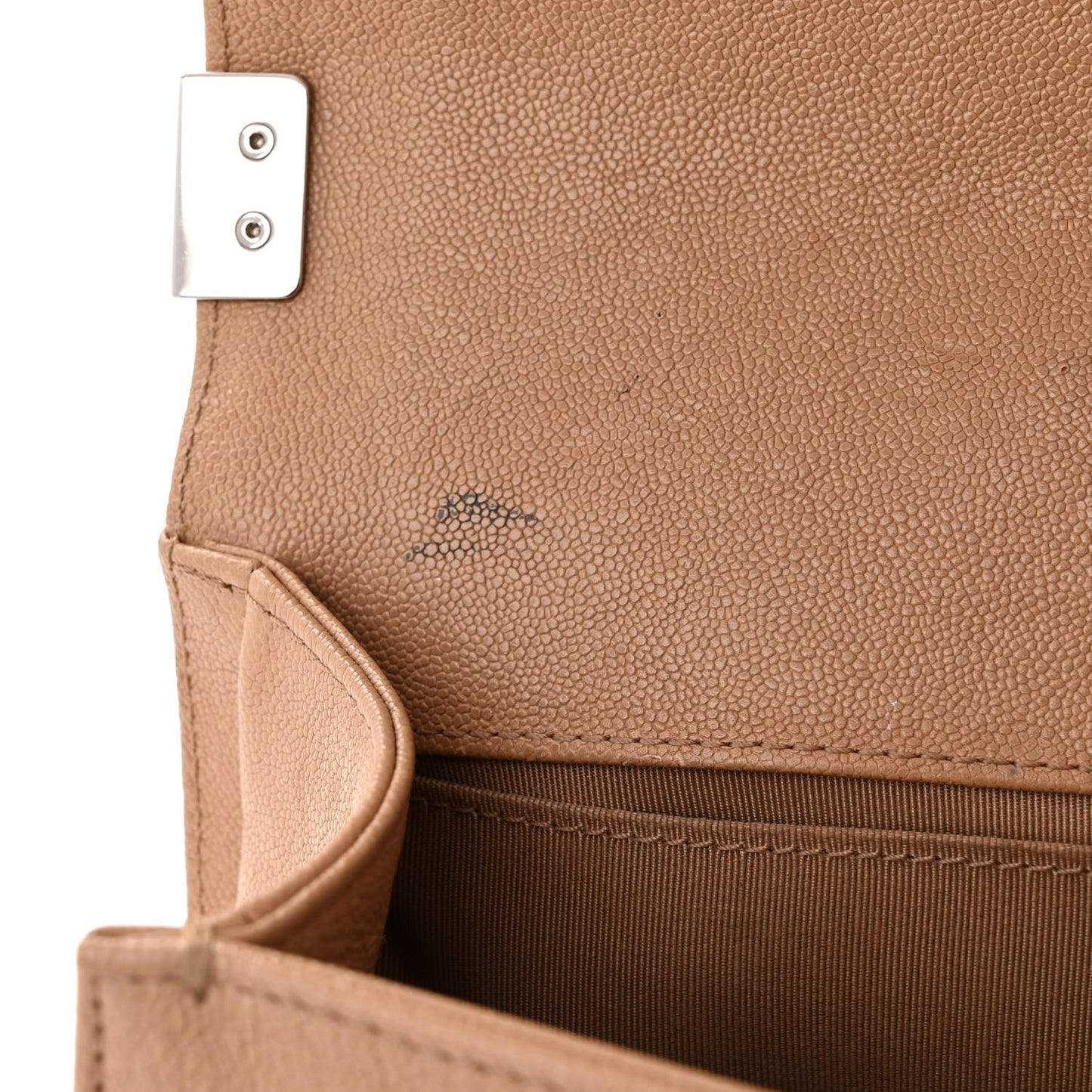 Caviar Quilted Medium Boy Flap Beige