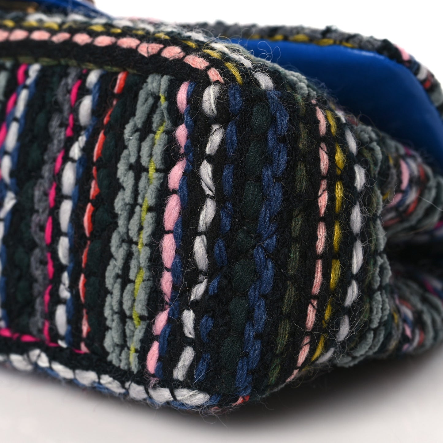 Tweed Woven Knock On Wood Flap Blue