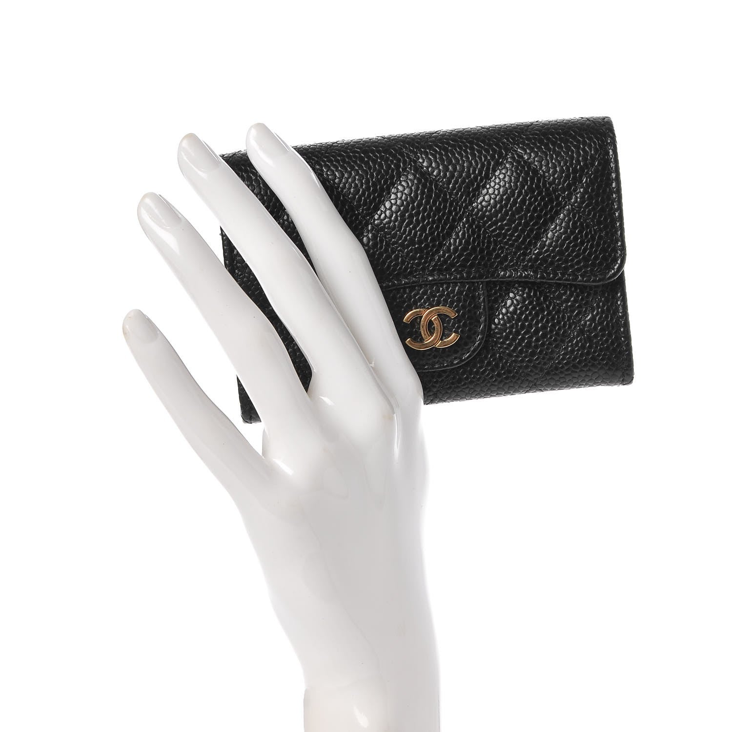 Chanel Caviar Quilted Flap Card Holder Black 2 of 8