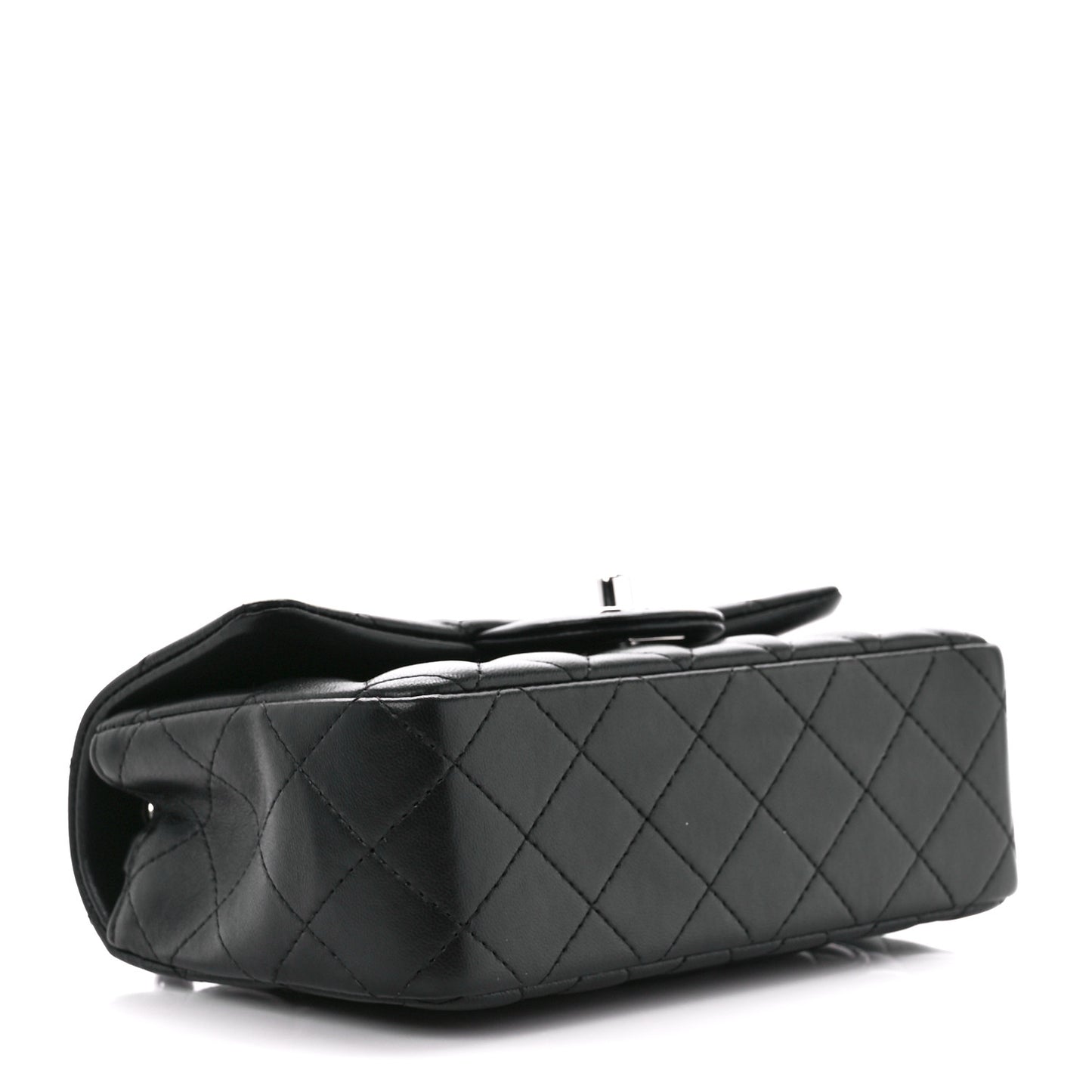 Lambskin Quilted Mini Rectangular Flap Black