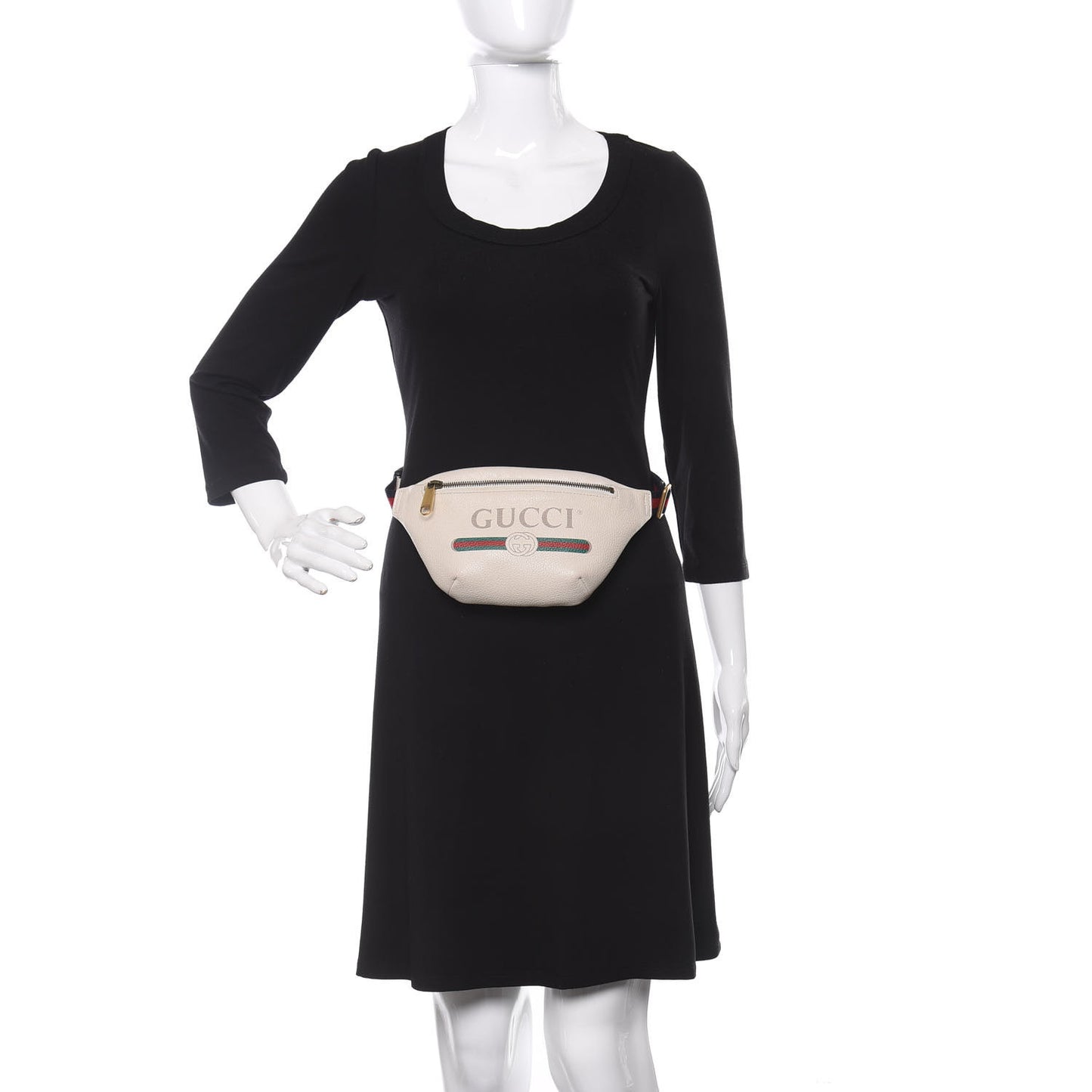 Grained Calfskin Small Logo Belt Bag White