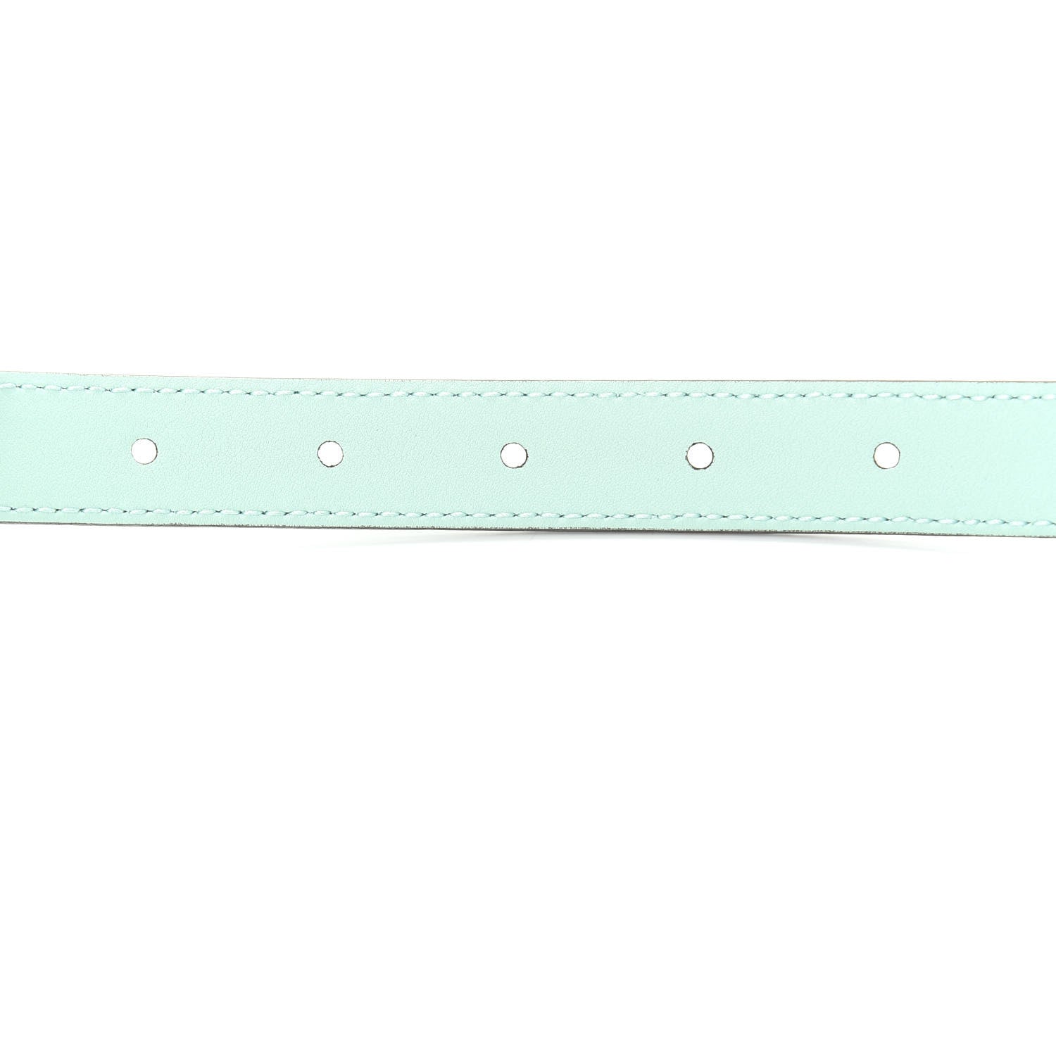 Gucci Moon Calfskin Palladium Double G 20mm Belt 80 32 Water Green 4 of 5