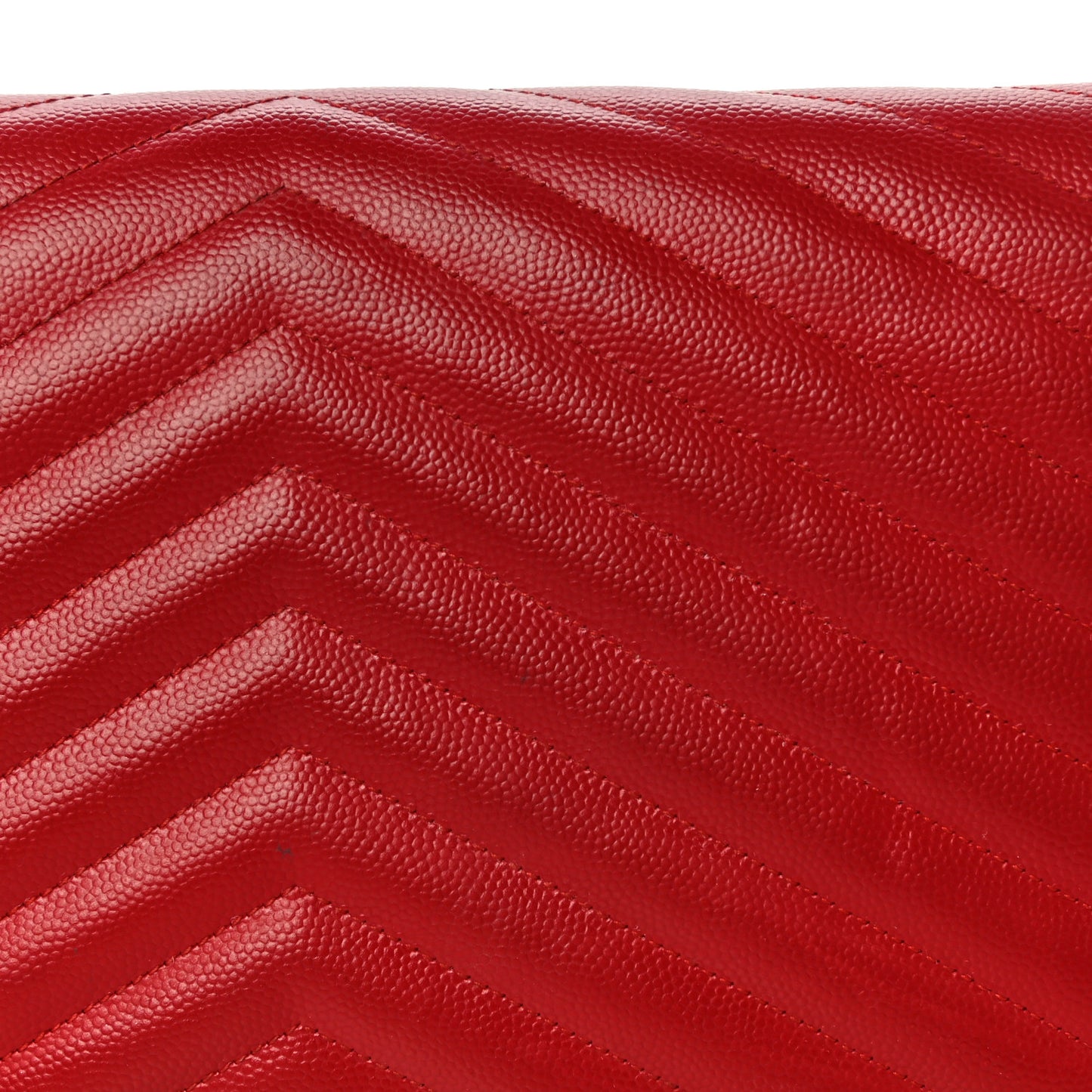 Grain De Poudre Matelasse Chevron Monogram Chain Wallet New Red
