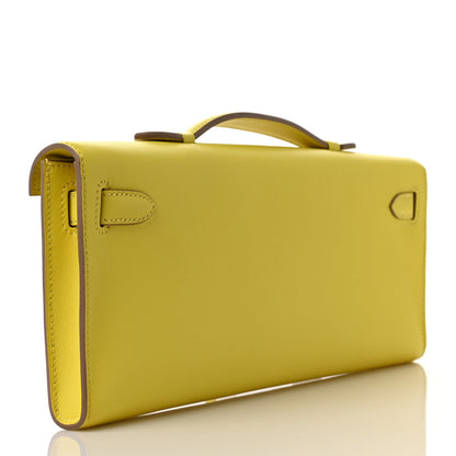 Hermes Swift Kelly Cut Clutch Pochette Lime 3 of 8