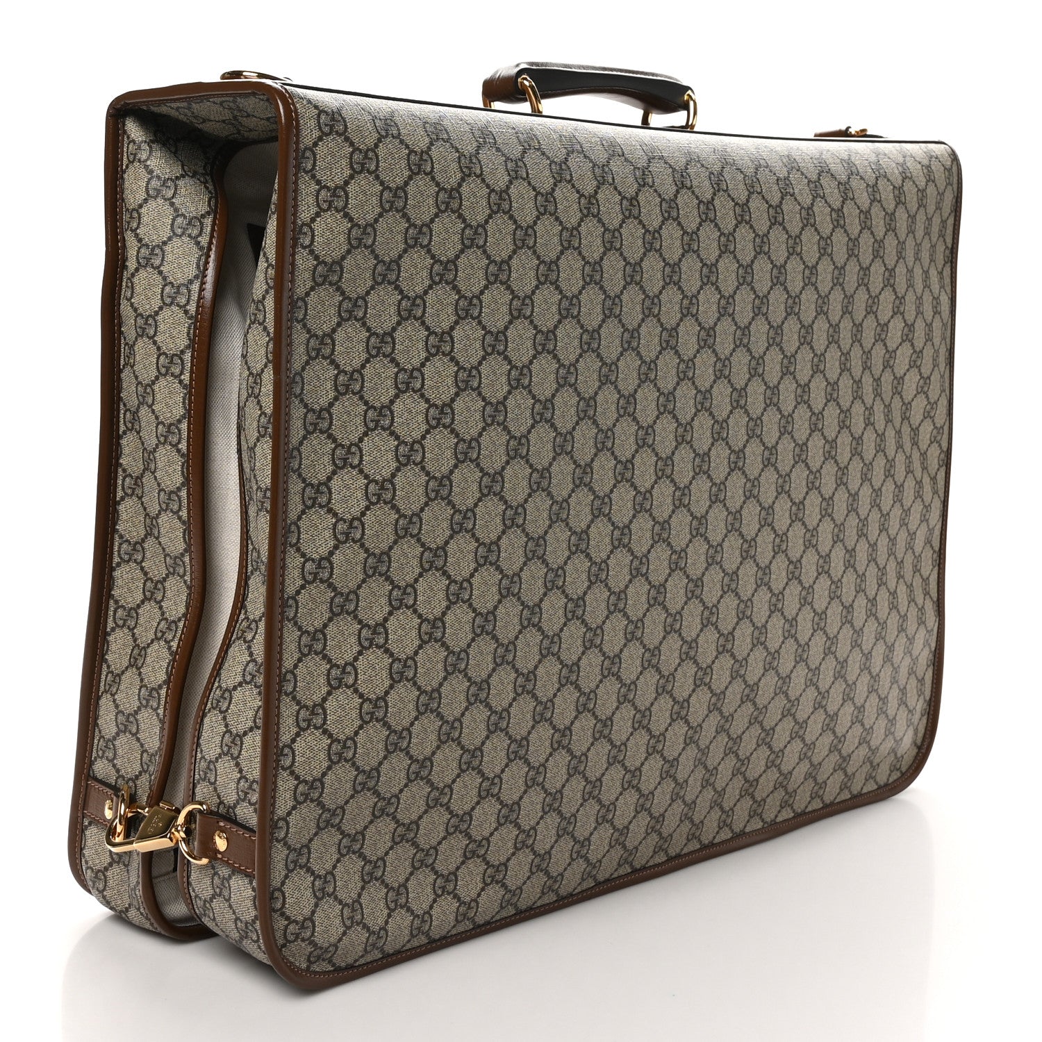 Gucci GG Supreme Monogram Azalea Calfskin Retro Interlocking G Garment Bag Beige Ebony Brown Sugar 2 of 9