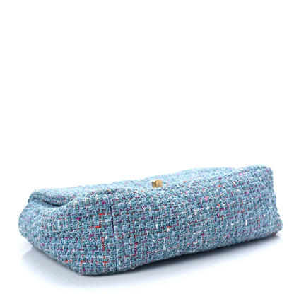Chanel Tweed Quilted Medium Chanel 19 Flap Blue Multicolor 4 of 8