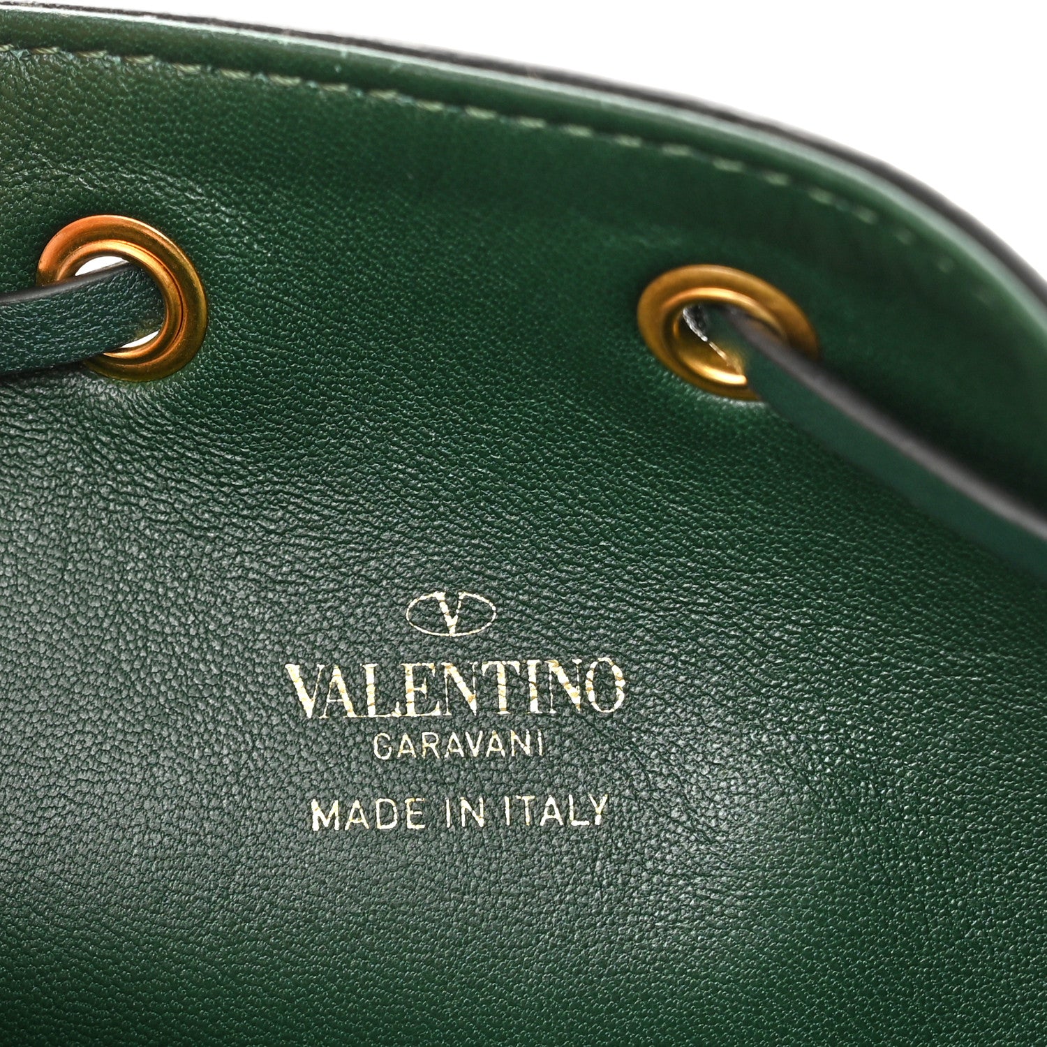 Valentino Garavani Nappa Mini VLogo Signature Chain Bucket Bag English Green 6 of 9