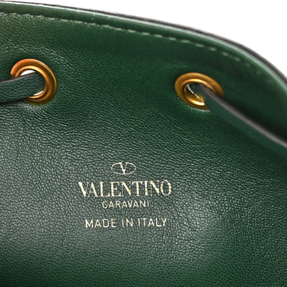 Valentino Garavani Nappa Mini VLogo Signature Chain Bucket Bag English Green 6 of 9