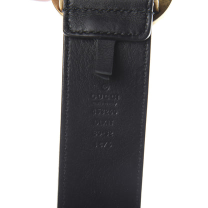 Gucci Moon Calfskin Pearl Double G 40mm Belt 80 32 Black Cream 5 of 5