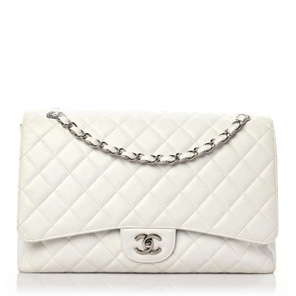 Chanel Caviar Quilted Maxi Single Flap White 1 of 22