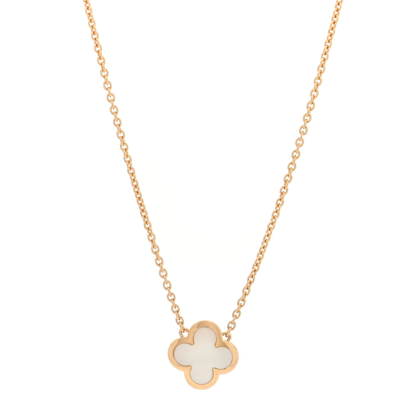 18K Yellow Gold Mother of Pearl Pure Alhambra Pendant Necklace