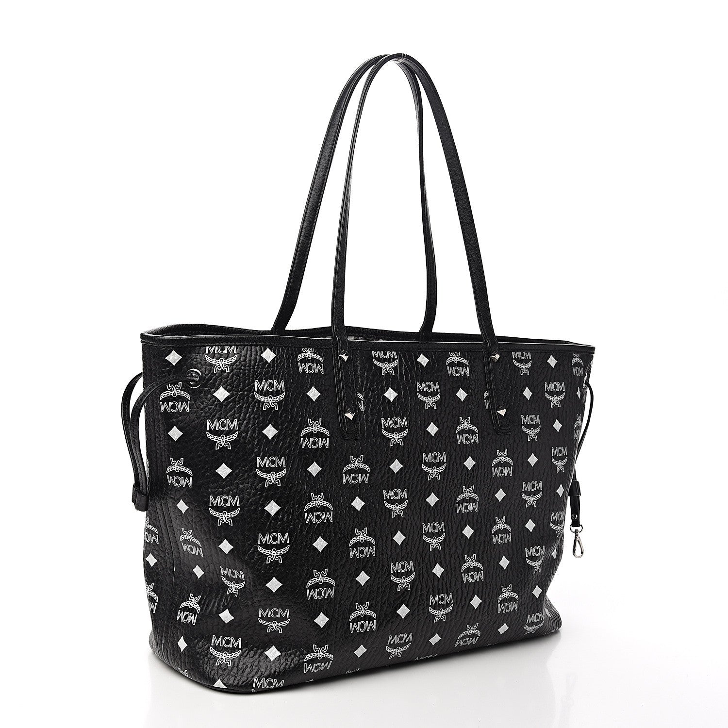 MCM Visetos Medium Project Reversible Shopper Tote Black 4 of 12