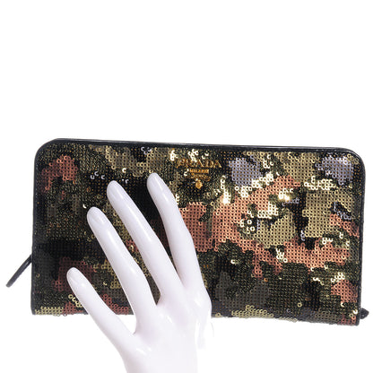 Prada Sequin Camouflage Continental Wallet Mimetico 2 of 8