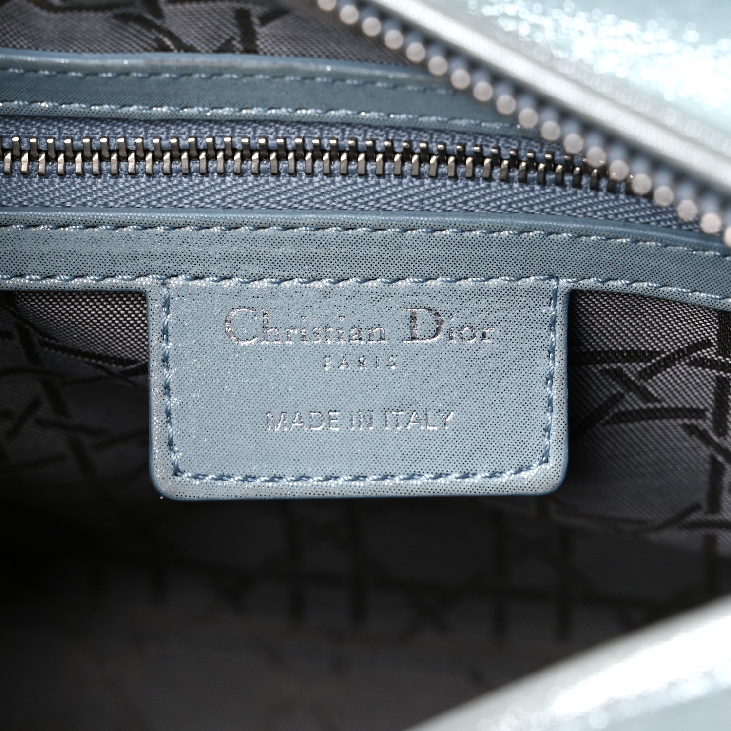 Christian Dior Metallic Lambskin Cannage Medium Lady Dior Light Blue 6 of 18