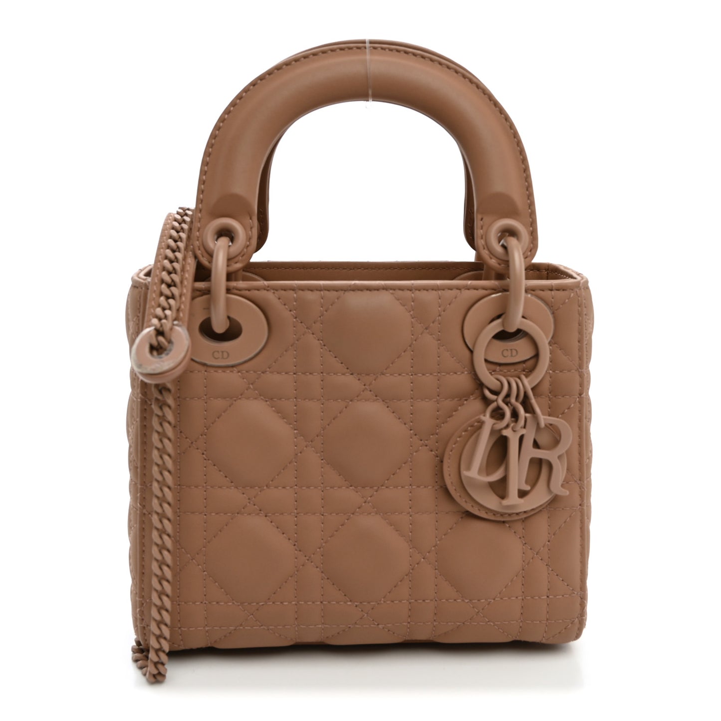 Ultra Matte Calfskin Cannage Mini Lady Dior Light Beige