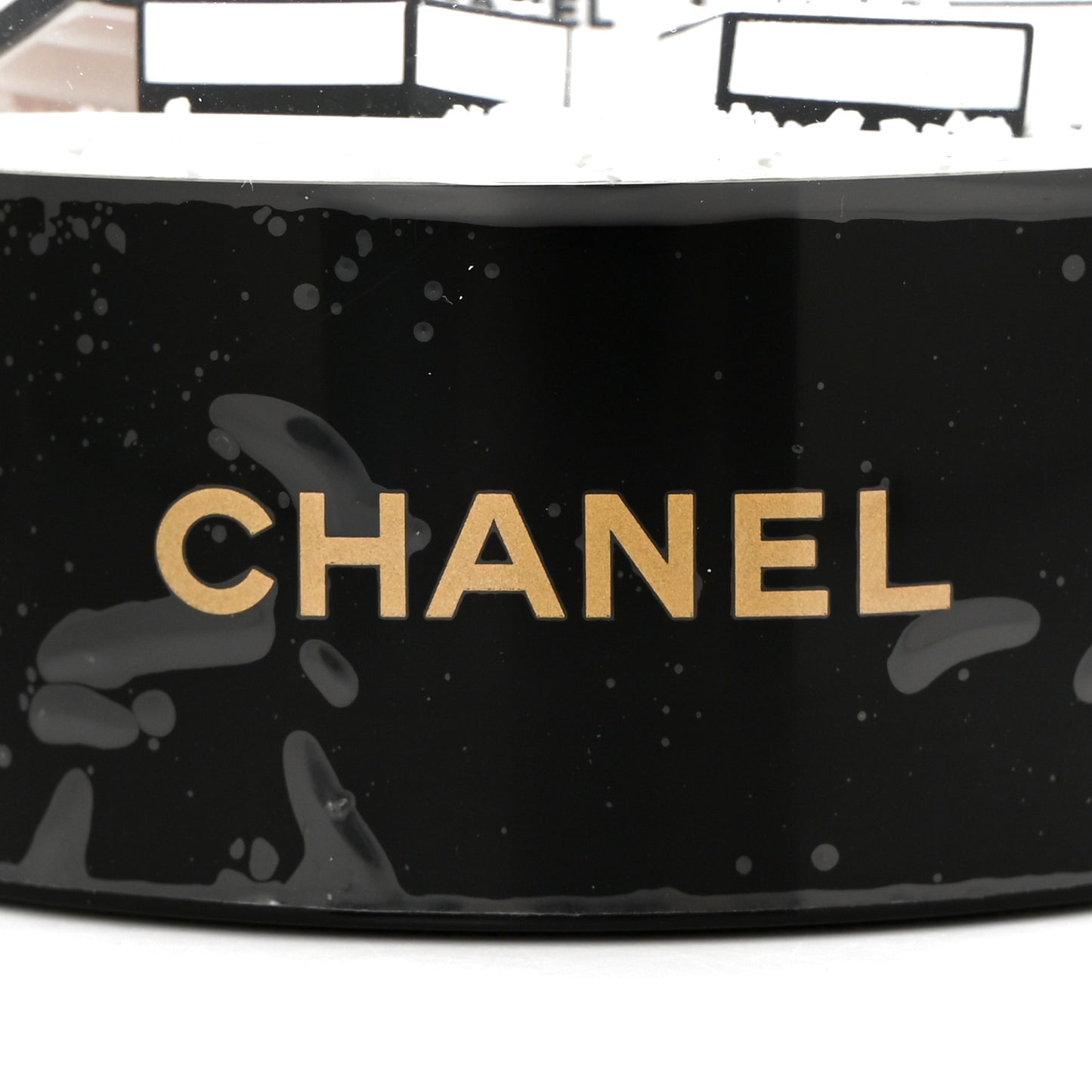 Glass CC Shopping Bag Snow Globe