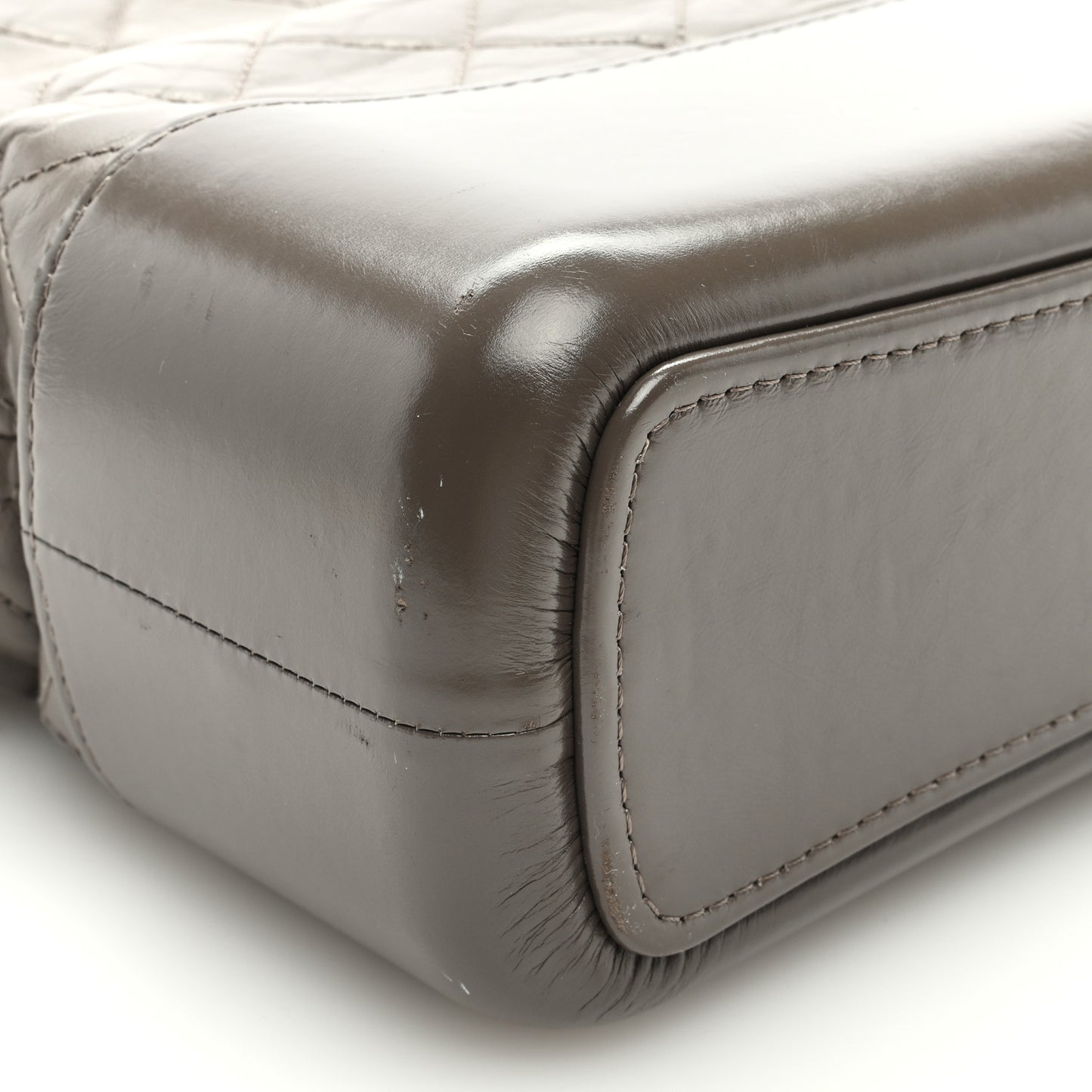 Aged Calfskin Quilted Medium Gabrielle Hobo Grey