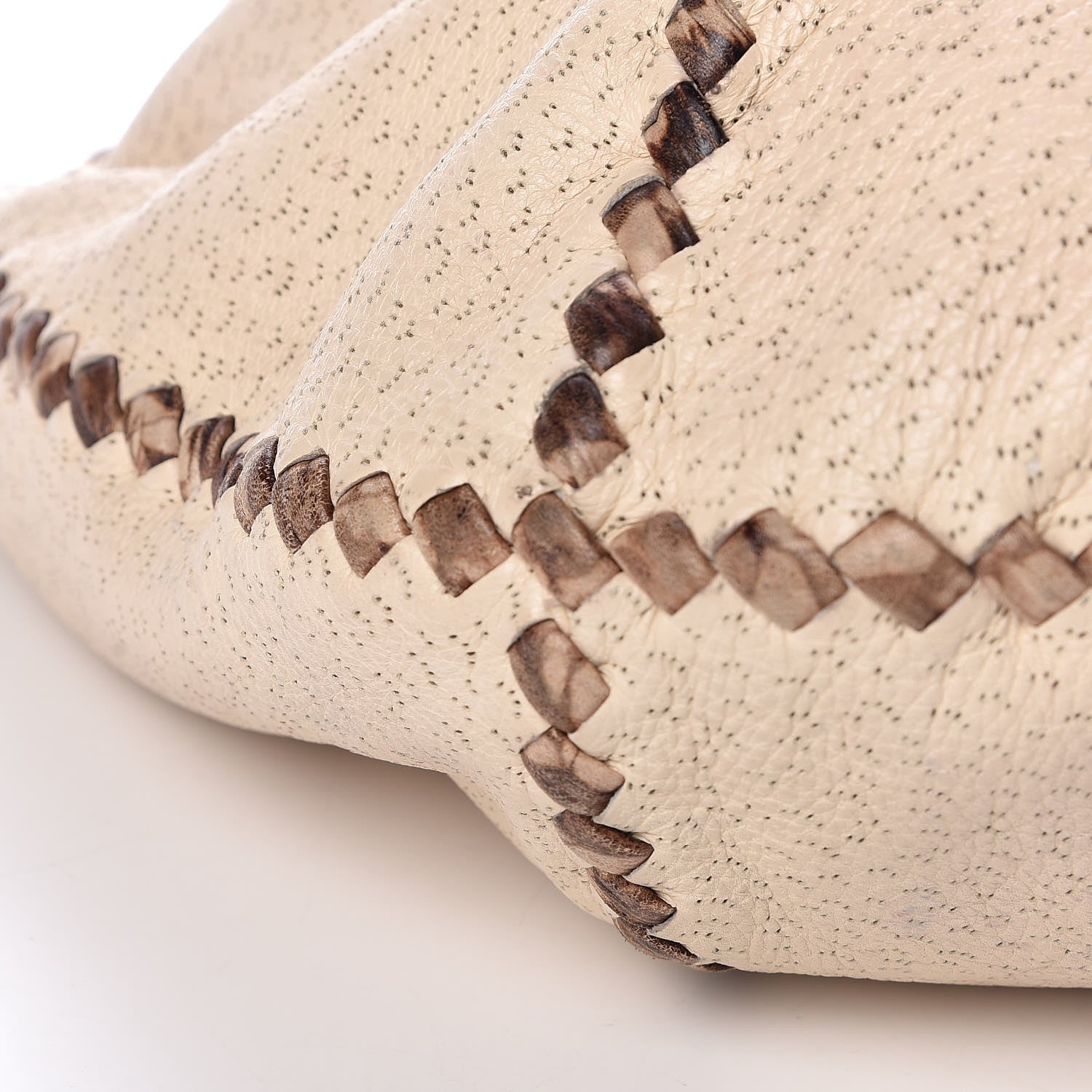 Bottega Veneta Cervo Deerskin Perforated Pekary Hobo Cream 9 of 11