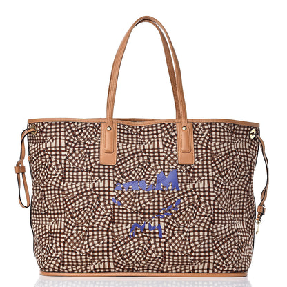 MCM Visetos Large Liz Reversible Shopper Tote Cognac 5 of 17