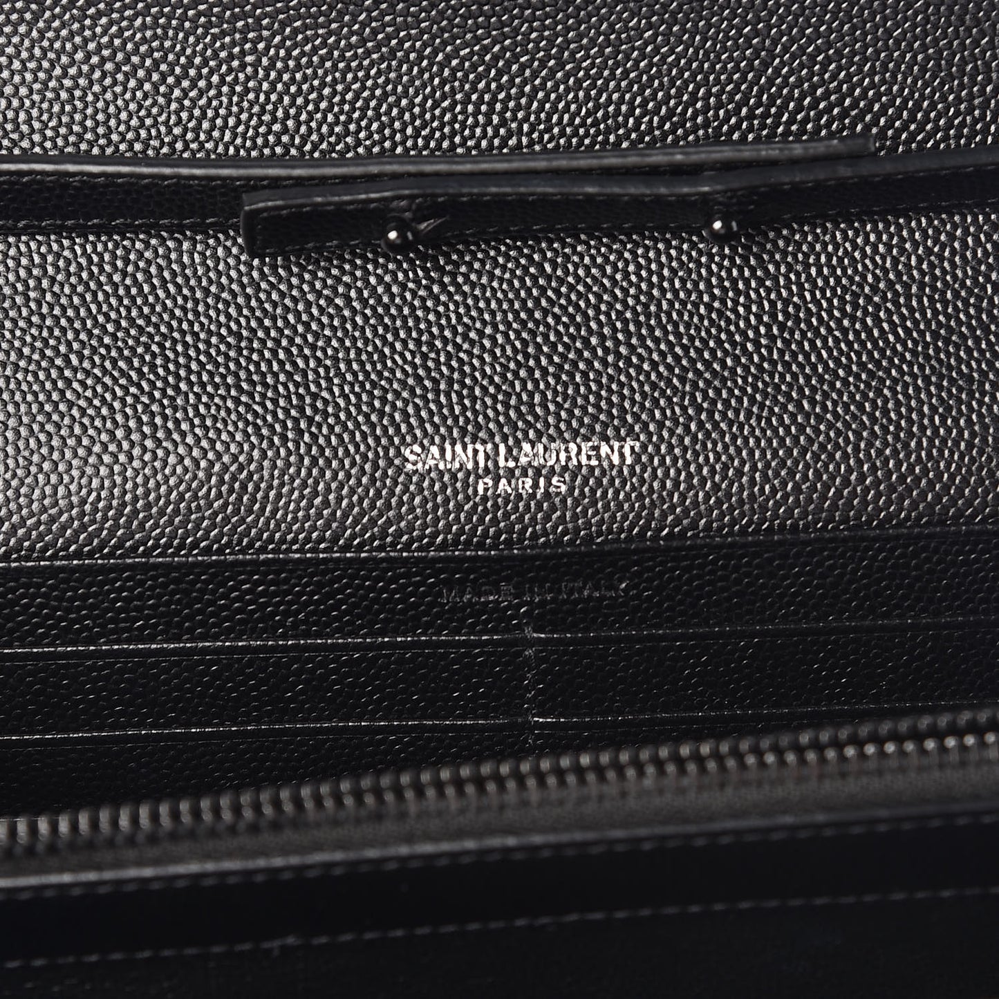 Grain De Poudre Matelasse Chevron Monogram Chain Wallet Black
