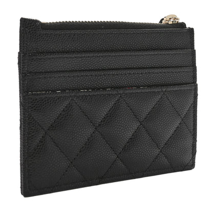 Chanel Caviar Quilted CC Zip Card Holder Black 3 of 8