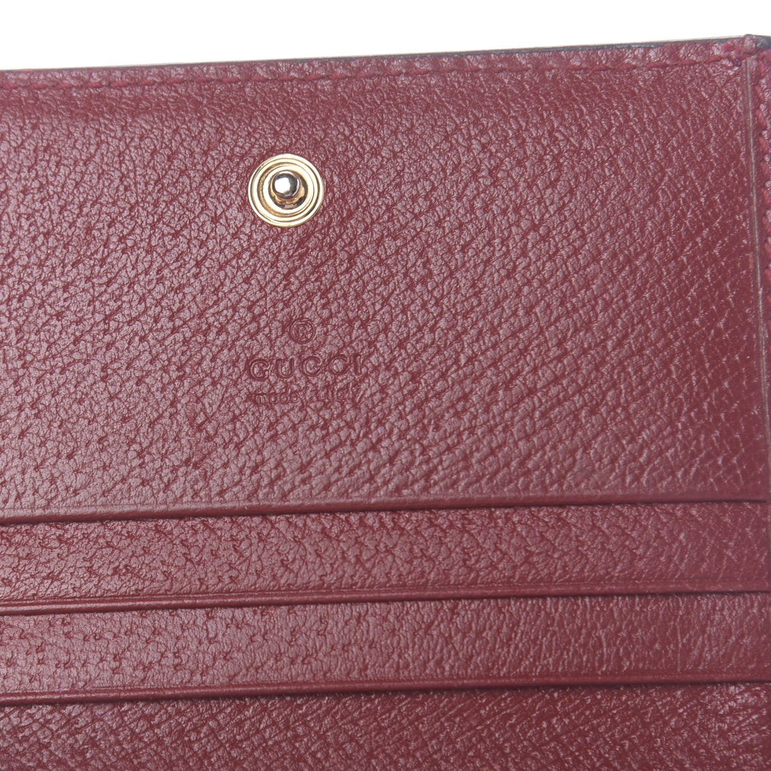 Gucci GG Supreme Monogram Tian Card Case Beige Multicolor Red 6 of 7