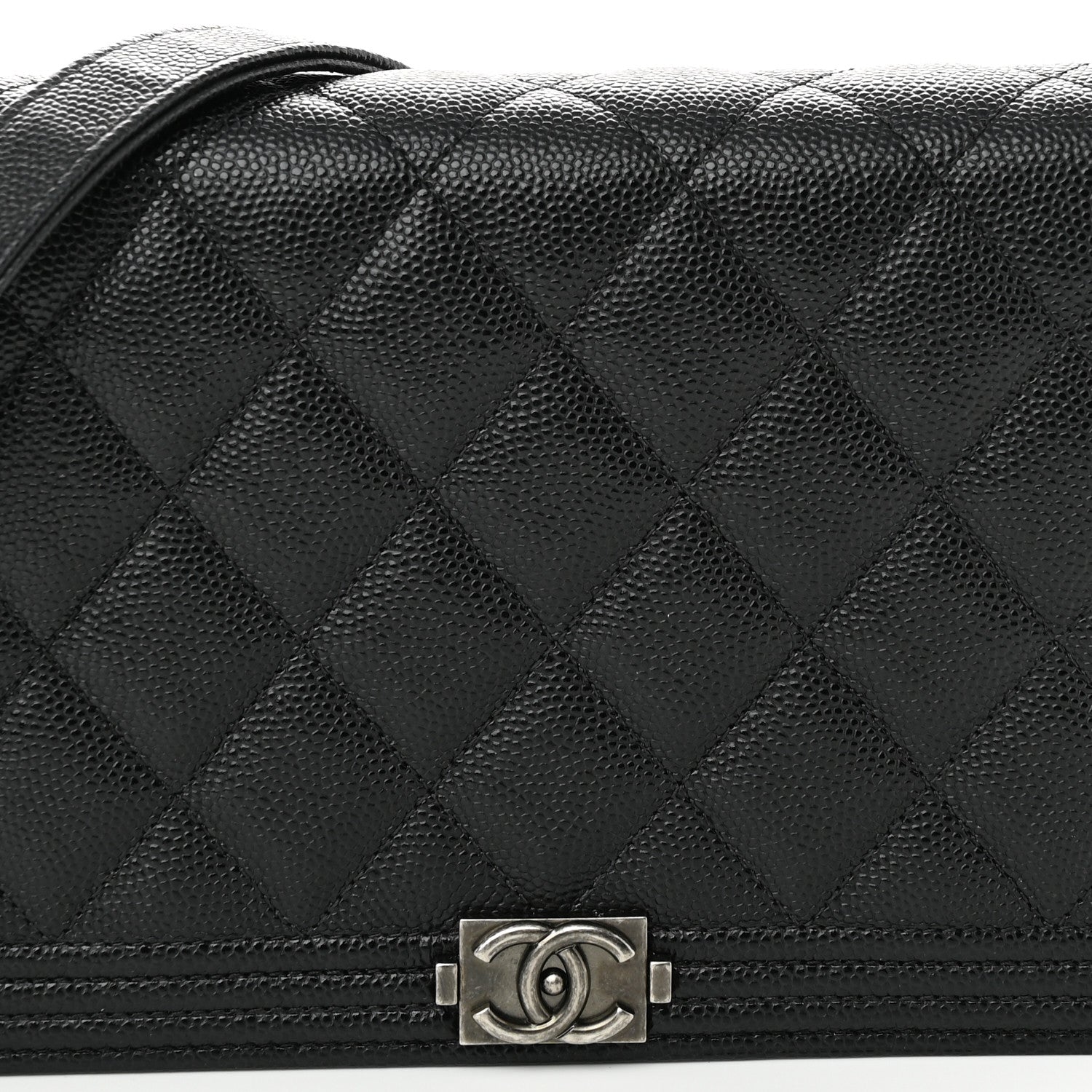 Chanel Caviar Quilted Boy Wallet On Chain WOC Black 9 of 12