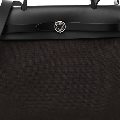 Hermes Military Toile Vache Hunter Herbag Zip Retourne 31 PM Ebene Black 8 of 11
