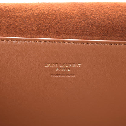 Saint Laurent Smooth Calfskin Suede Medium Reversible Monogram Kate Satchel Black 6 of 9