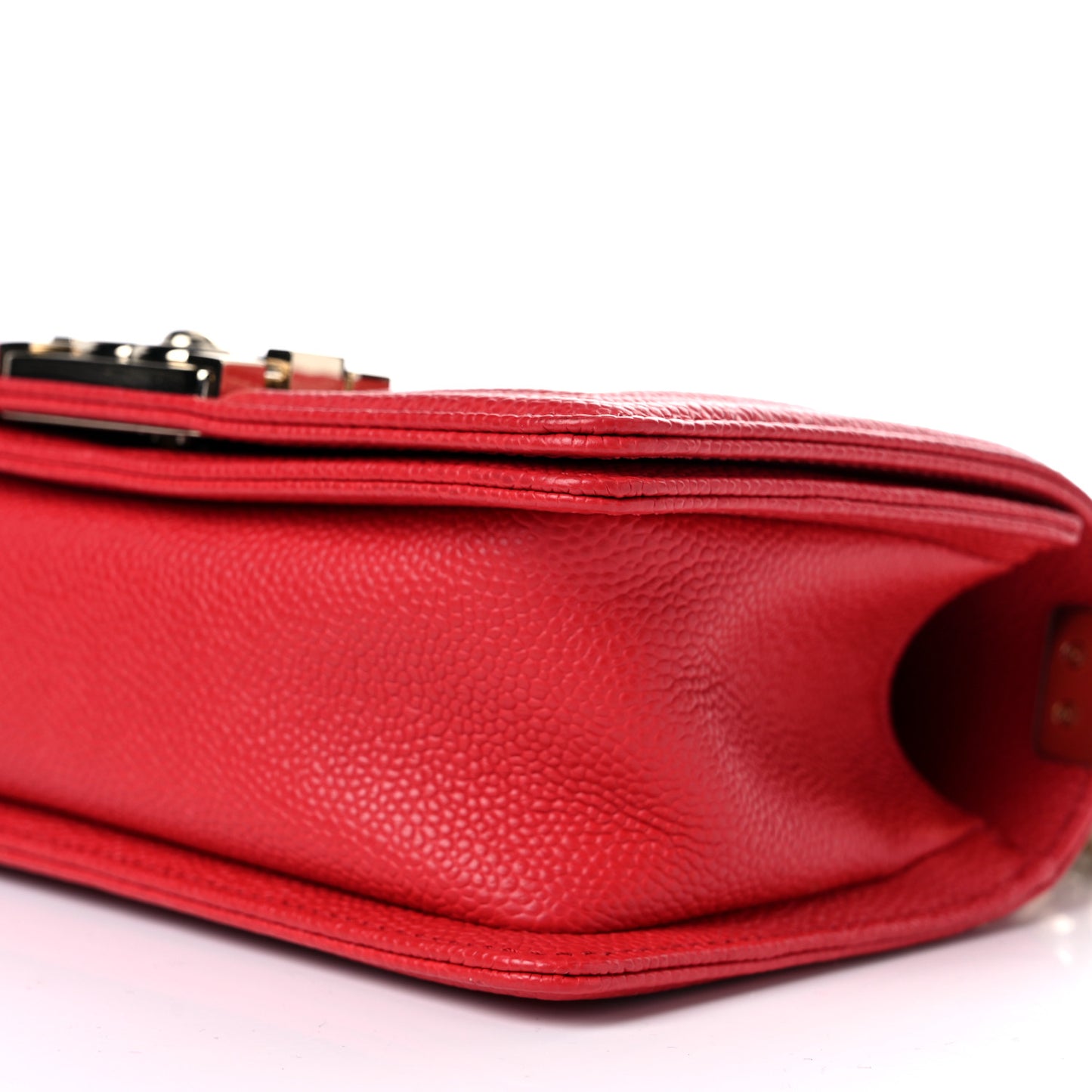 Caviar Quilted Small Boy Flap Red