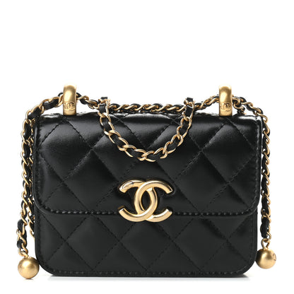 Chanel Calfskin Quilted Perfect Fit Coin Purse With Chain Black 1 of 10