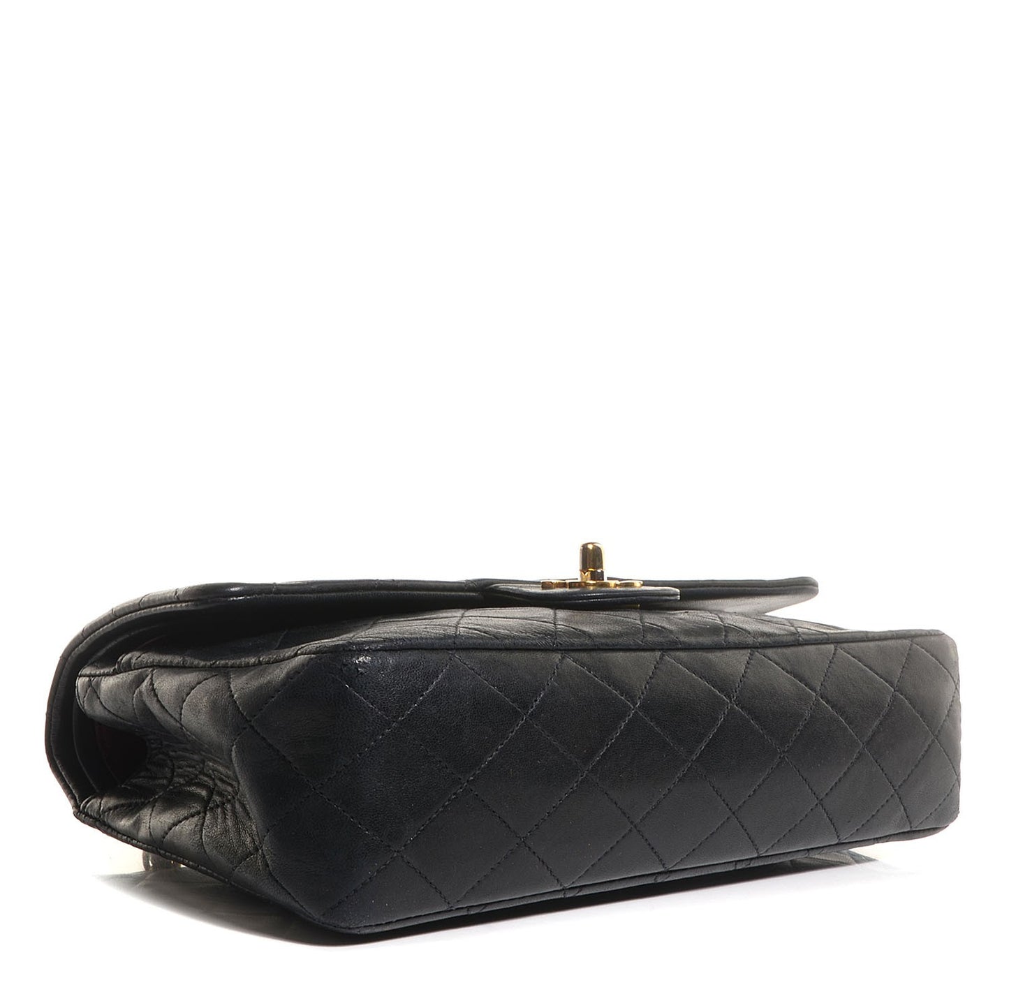 Lambskin Medium Double Flap Black