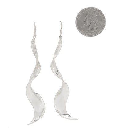 Tiffany Sterling Silver Frank Gehry Orchid Drop Earrings 2 of 5