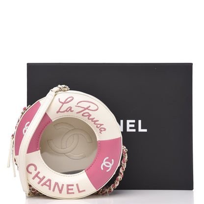 Chanel Lambskin Coco Lifesaver Round Bag Pink White 13 of 13