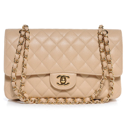 Chanel Caviar Quilted Medium Double Flap Beige 1 of 7