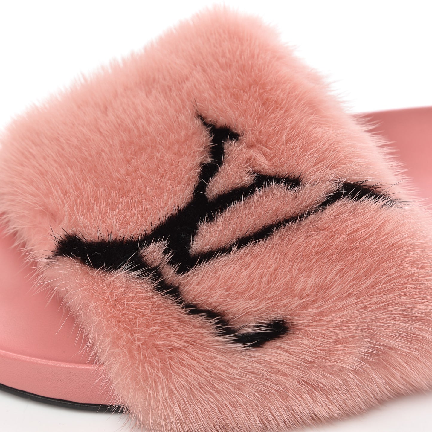 Mink Fur Bom Dia Flat Mules 40 Pink