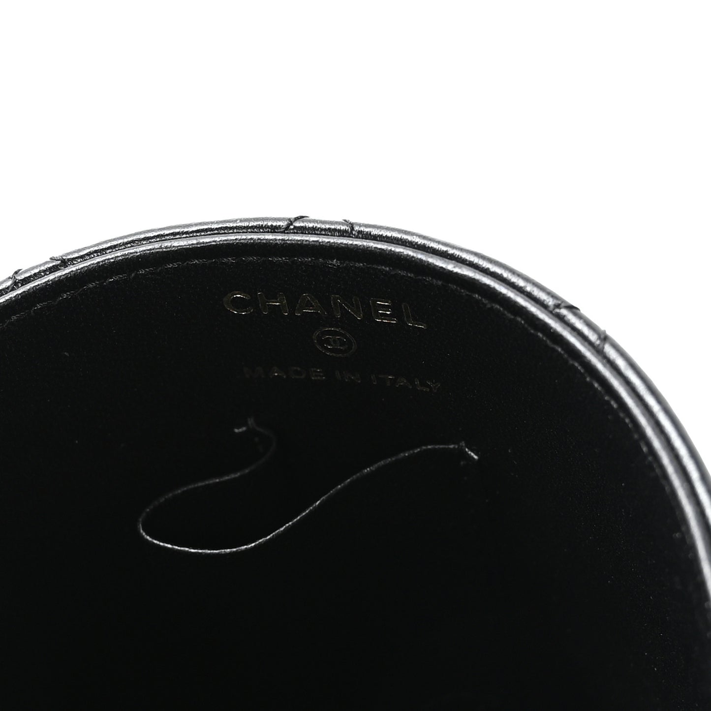 Calfskin Quilted Mini Basket Top Handle Vanity Case Black