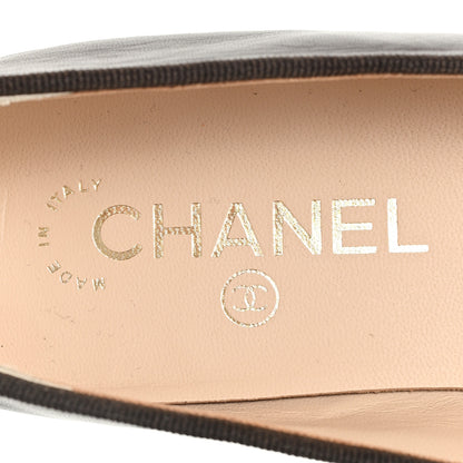 Chanel Lambskin Cap Toe CC Ballerina Flats 38 Brown Black 8 of 10