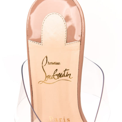 Christian Louboutin Patent PVC Just Nothing 85 Slide Sandals 38 Nude 6 of 8
