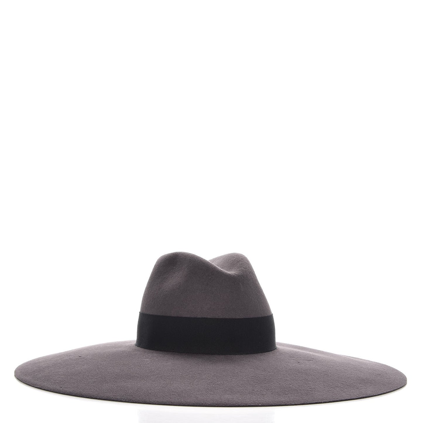 Rabbit Fur Felt Wide Brim Hat 56 Gray