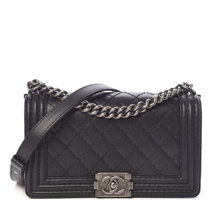 Chanel Calfskin Stitched Medium Boy Flap Black 1 of 9
