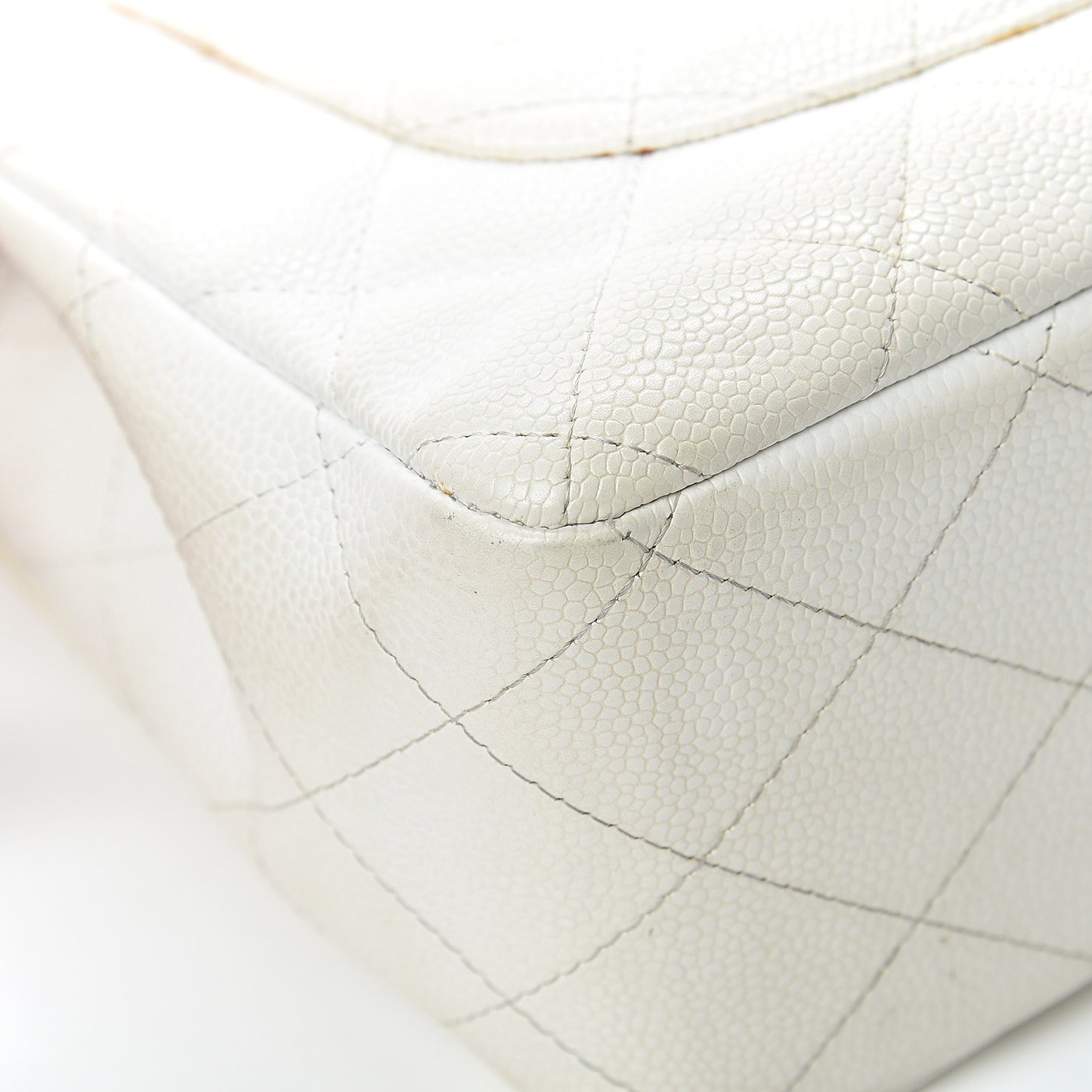 Caviar Quilted Jumbo Single Flap White