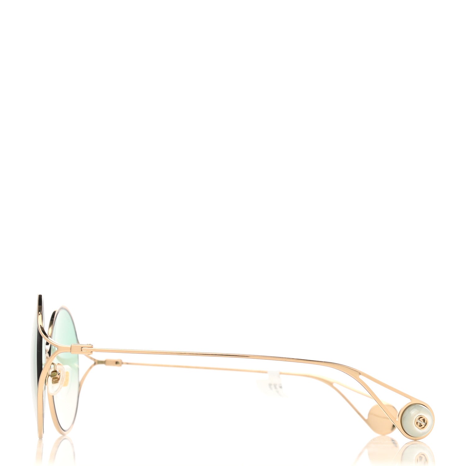 Gucci Round Pearl Tip Sunglasses GG0253S Gold 3 of 8
