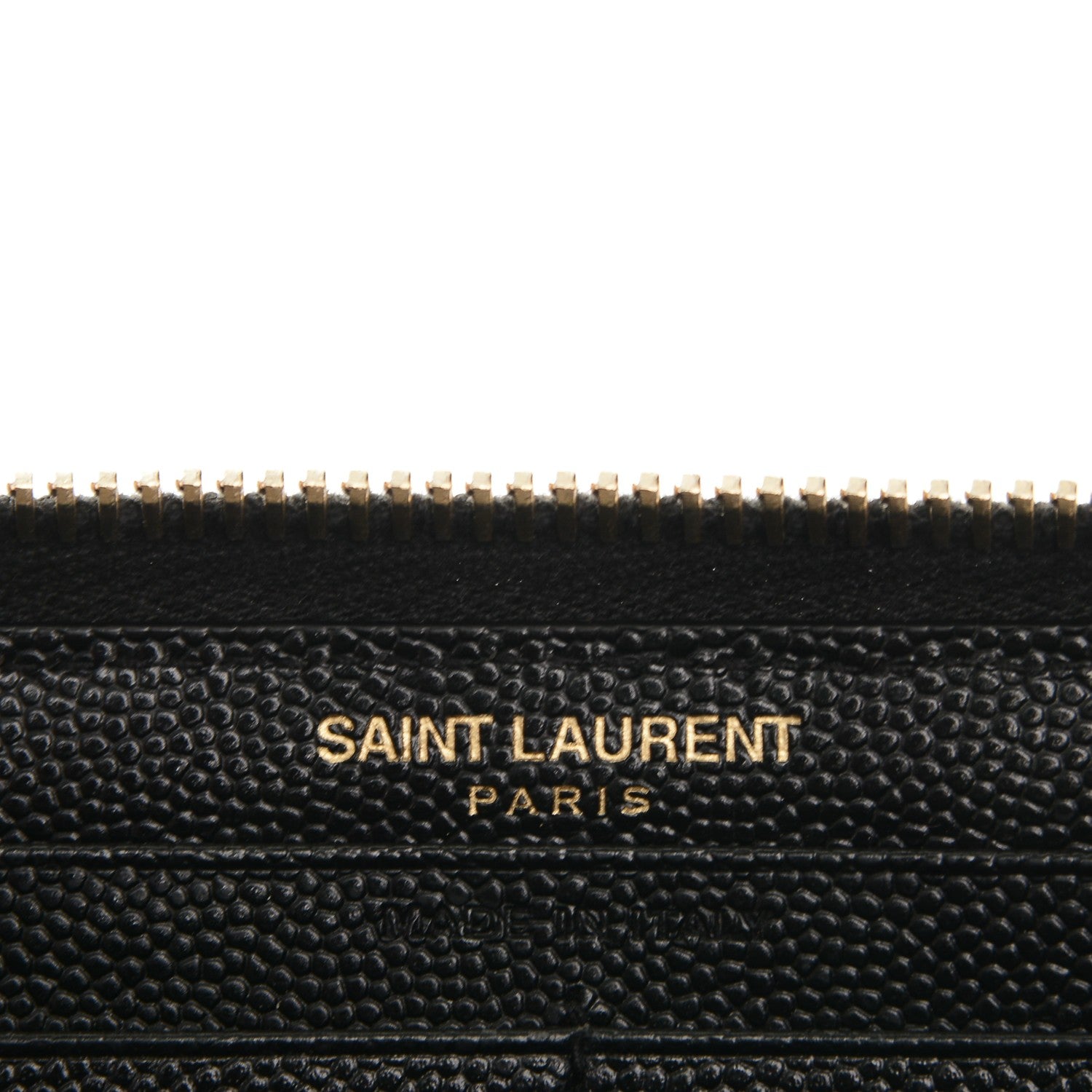 Saint Laurent Grain De Poudre Matelasse Chevron Monogram Zip Around Wallet Black 6 of 6