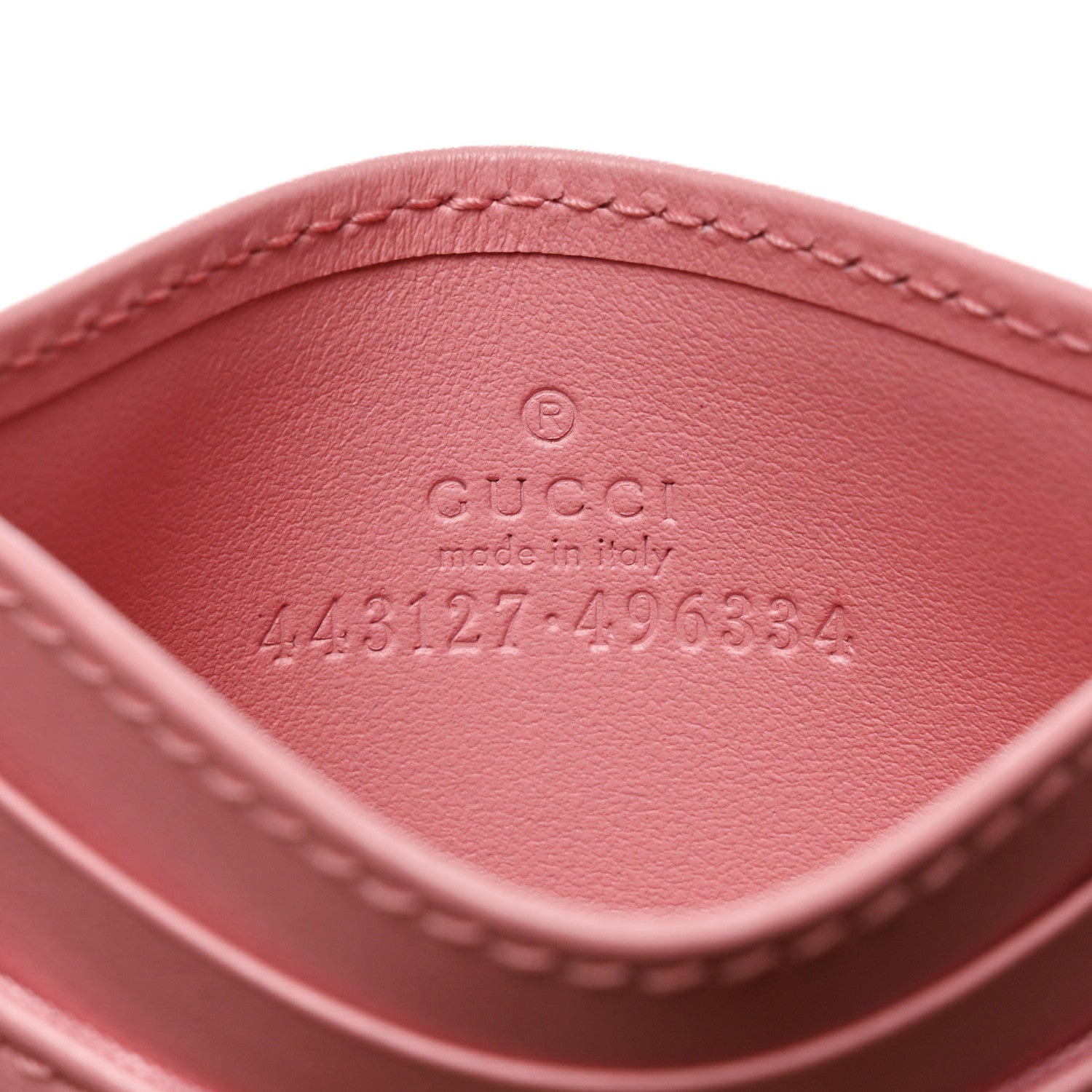 Gucci Calfskin Matelasse GG Marmont Card Holder Wild Rose 6 of 7