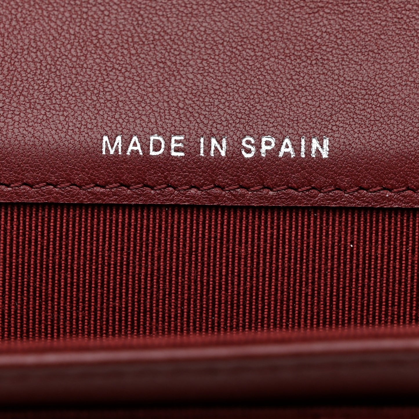 Lambskin Quilted Flap Card Holder Wallet Burgundy