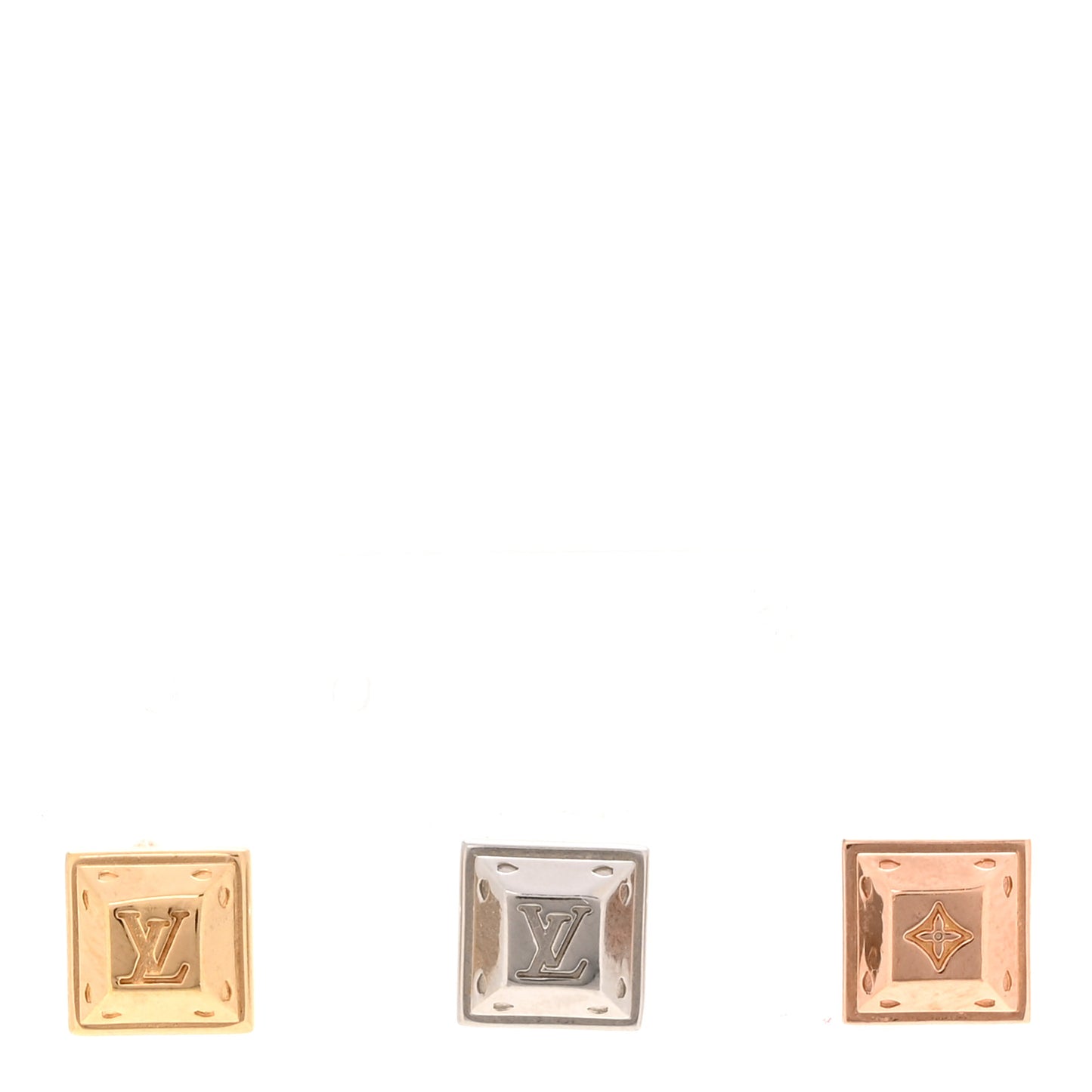 Nanogram Tennis Earrings Set of 3 Gold Silver Pink