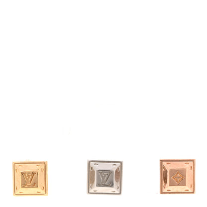 Louis Vuitton Nanogram Tennis Earrings Set of 3 Gold Silver Pink 1 of 4