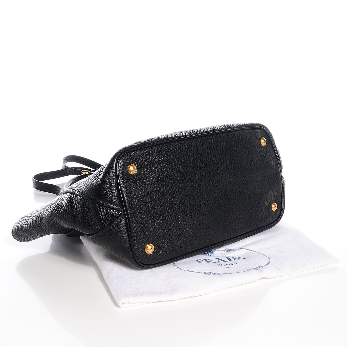 Vitello Daino Top Handle Tote Nero Black