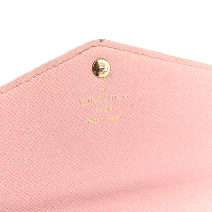 Louis Vuitton Damier Ebene Studded Sarah Wallet NM Rose Ballerine 6 of 10